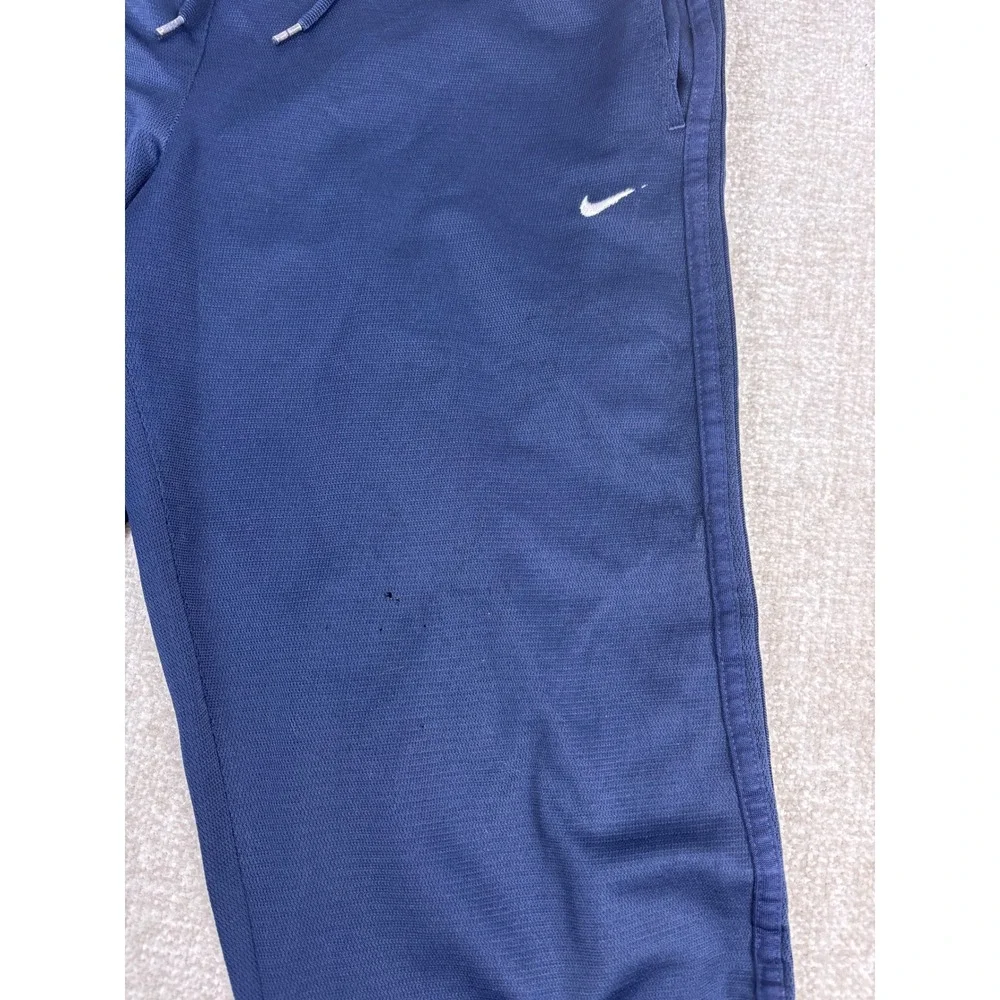 Nike Mens Y2K Navy Blue Track Pants Mesh Embroidered Swoosh Size M